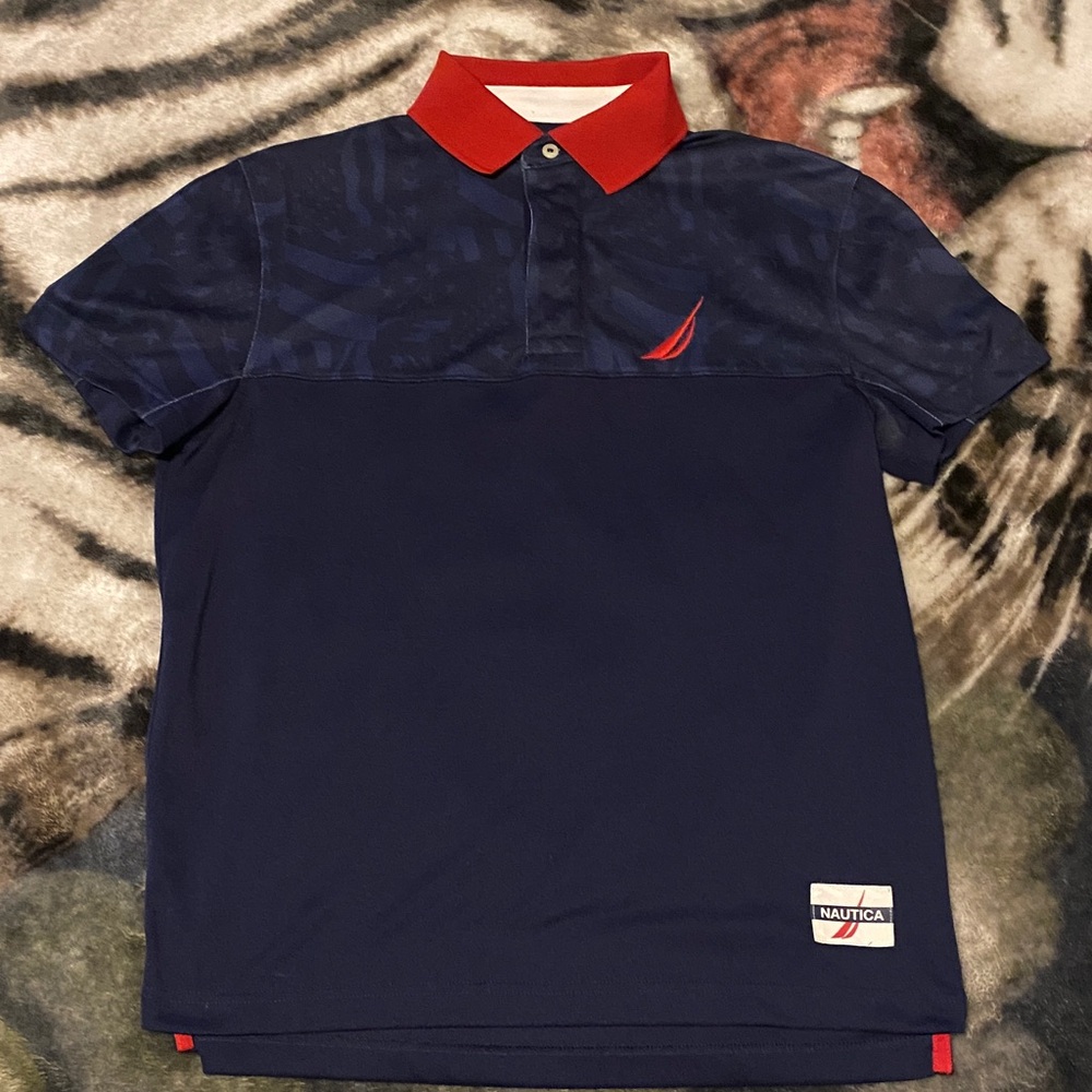 Nautica Men's Polo Shirt in Navy and Red